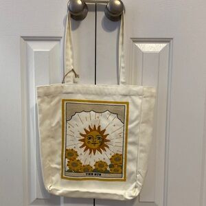 Embroidered satchel Sun Print Canvas Tote Bag